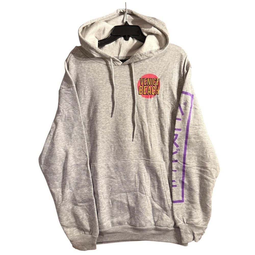 NWT Chemistry Light Gray Hoodie with Venice Beach Skeleton Graphic Size Medium